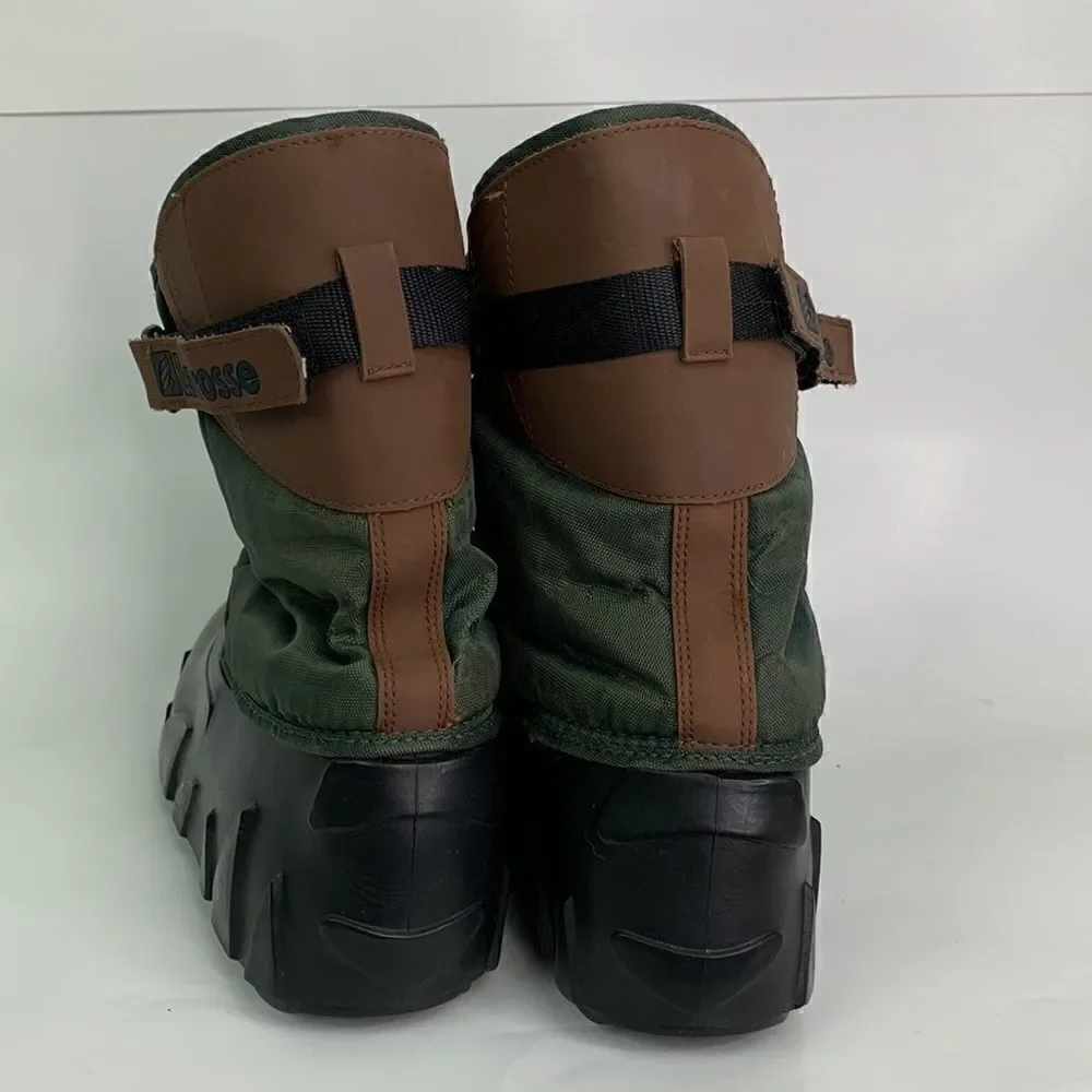 LaCrosse green and black lace up Duck boots